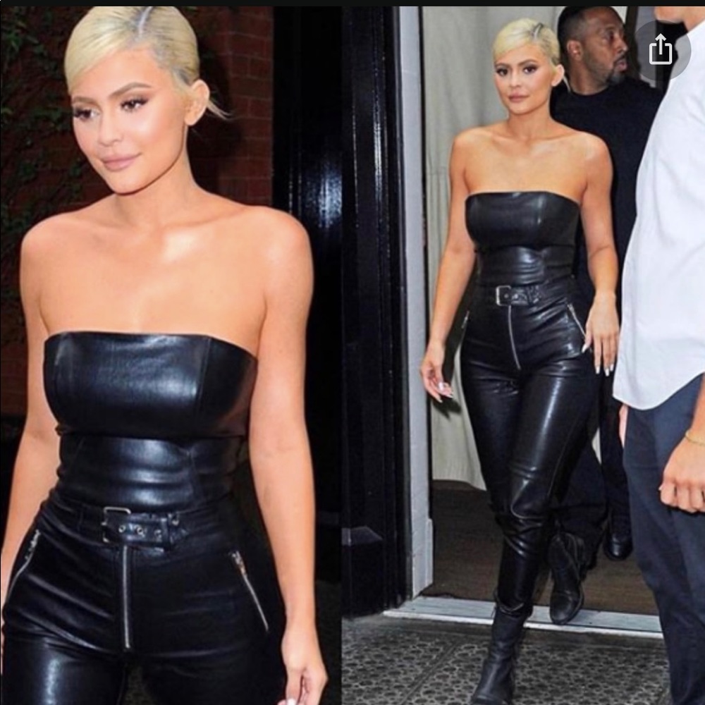 CELEBRITY Danielle Guizio belted leather pants